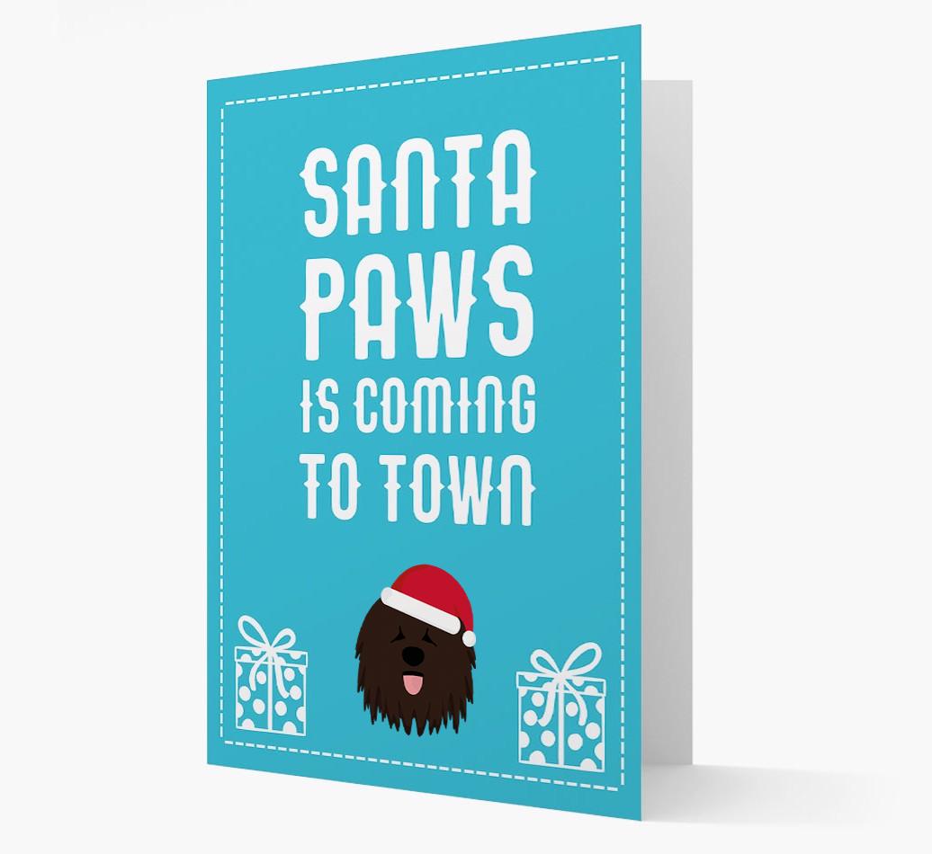 'Santa Paws is coming to town' Card with your {breedFullName} Christmas Icon