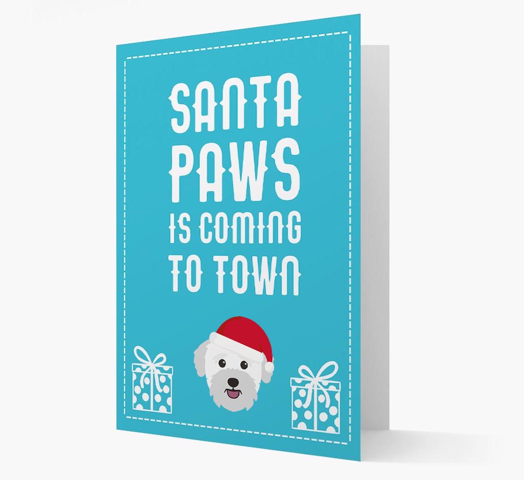 'Santa Paws is coming to town' Card with your {breedFullName} Christmas Icon