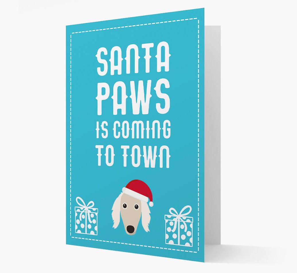 'Santa Paws is coming to town' Card with your {breedFullName} Christmas Icon