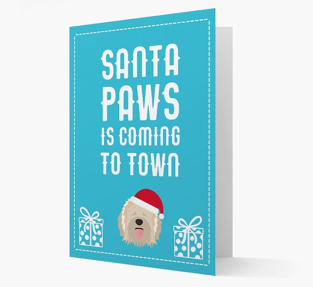 'Santa Paws is coming to town' Card with your {breedFullName} Christmas Icon