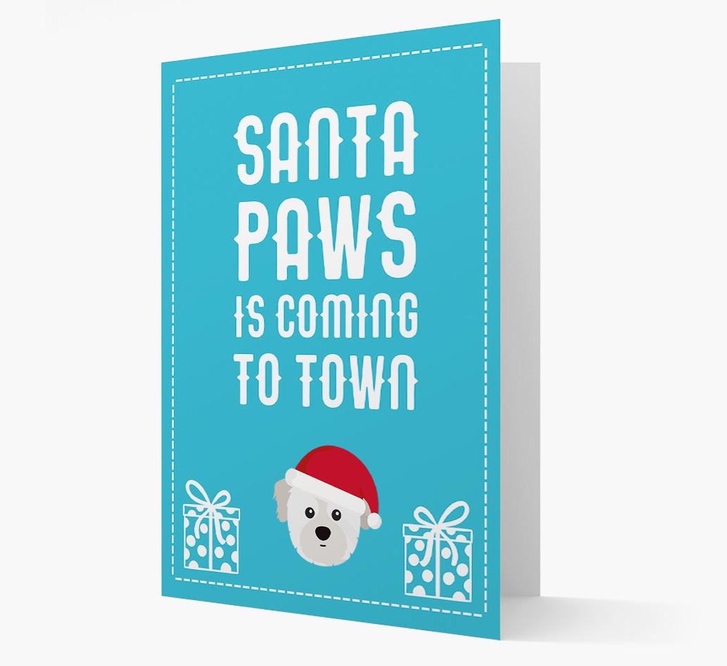 'Santa Paws is coming to town' Card with your {breedFullName} Christmas Icon