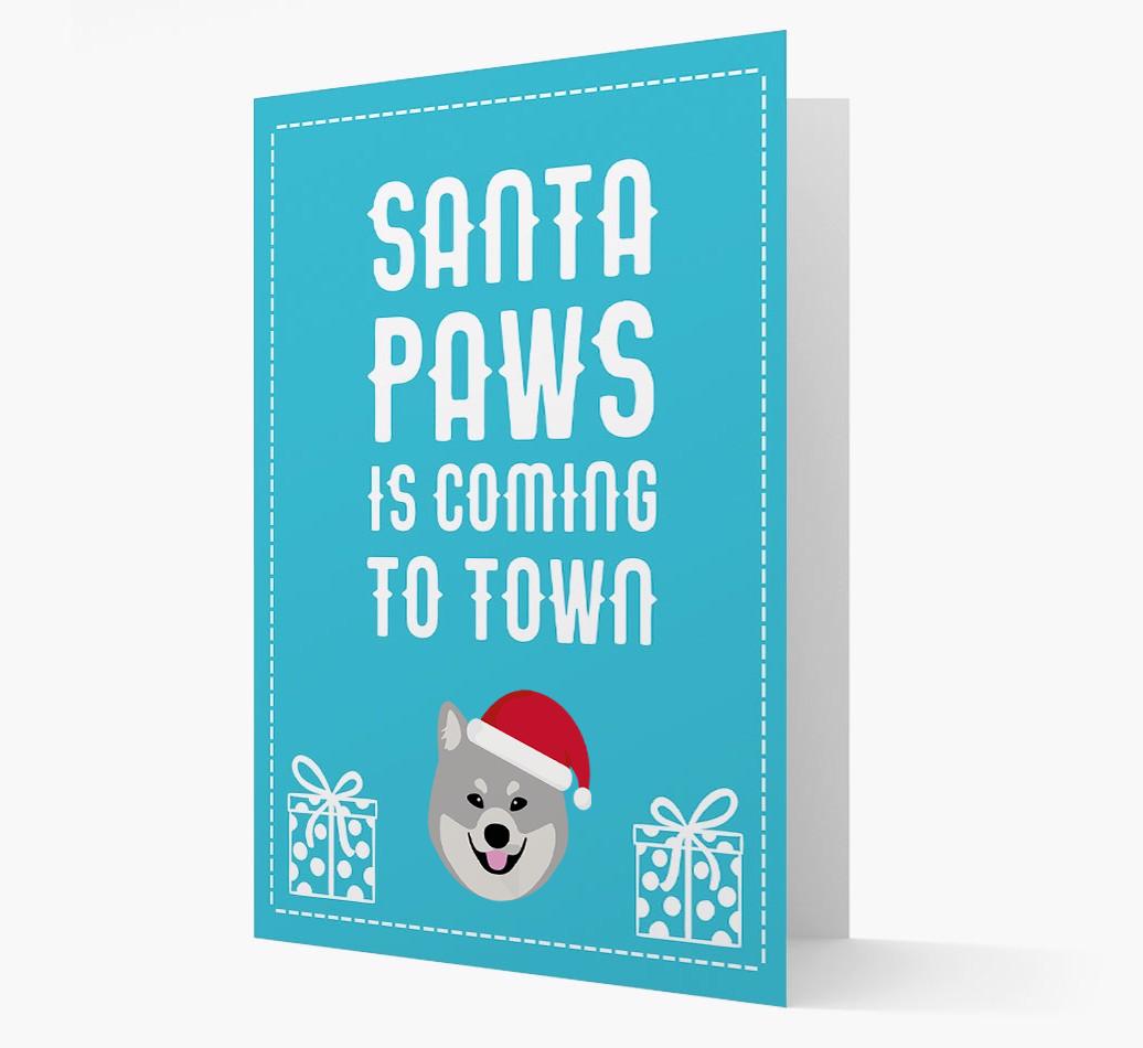 'Santa Paws is coming to town' Card with your {breedFullName} Christmas Icon
