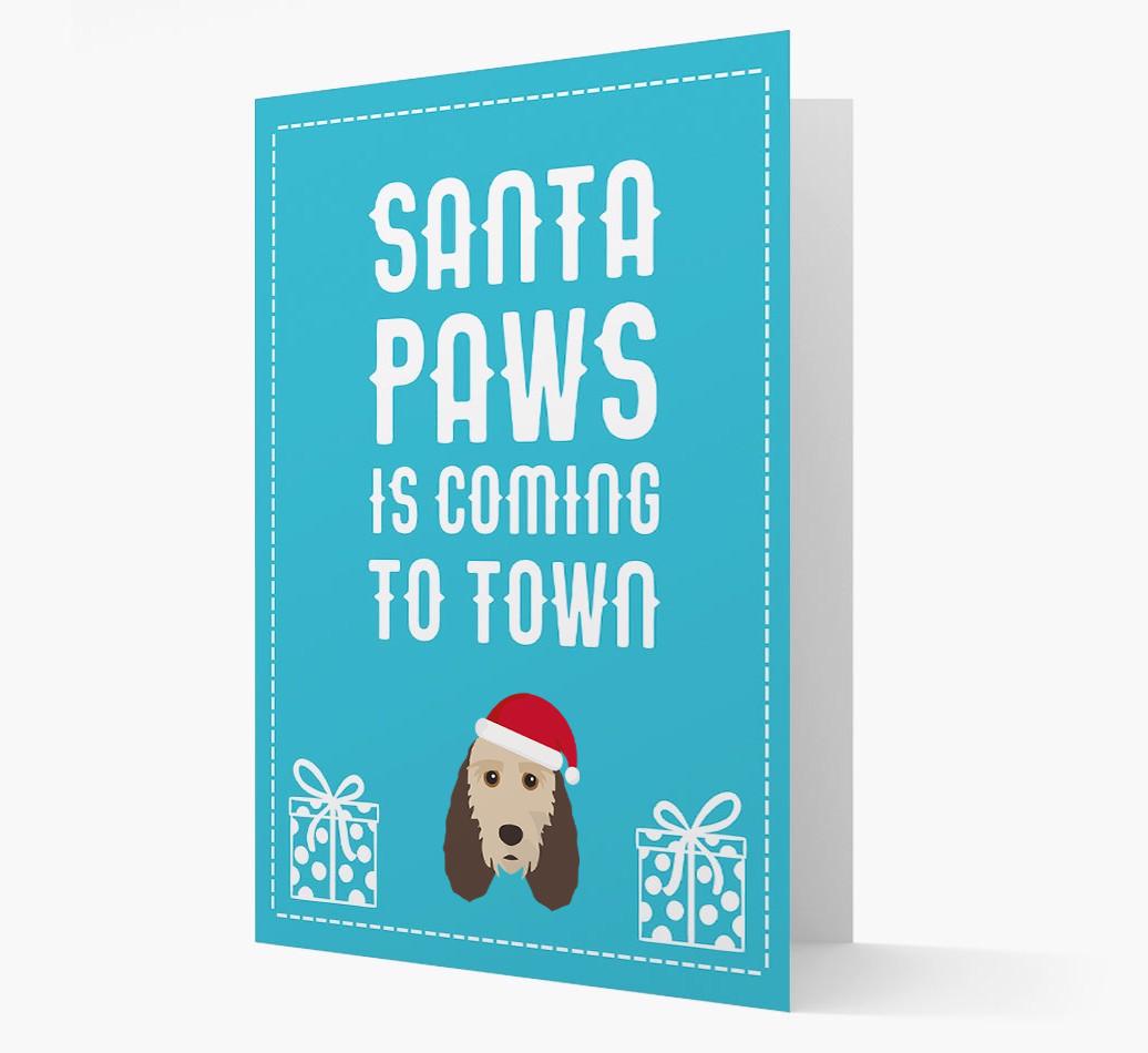 'Santa Paws is coming to town' Card with your {breedFullName} Christmas Icon