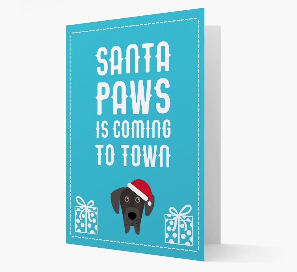 'Santa Paws is coming to town' Card with your {breedFullName} Christmas Icon