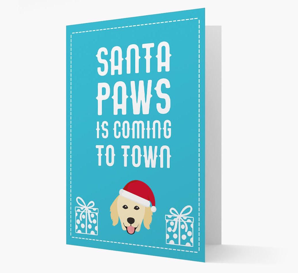 'Santa Paws is coming to town' Card with your {breedFullName} Christmas Icon