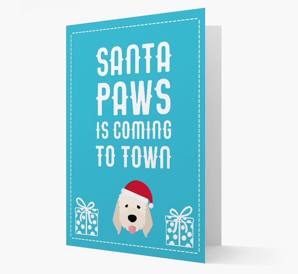 'Santa Paws is coming to town' Card with your {breedFullName} Christmas Icon