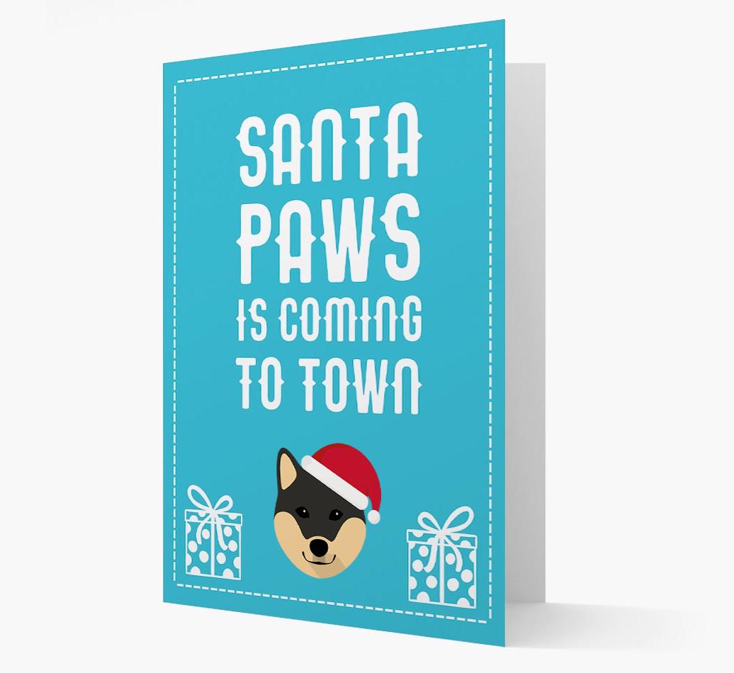 'Santa Paws is coming to town' Card with your {breedFullName} Christmas Icon
