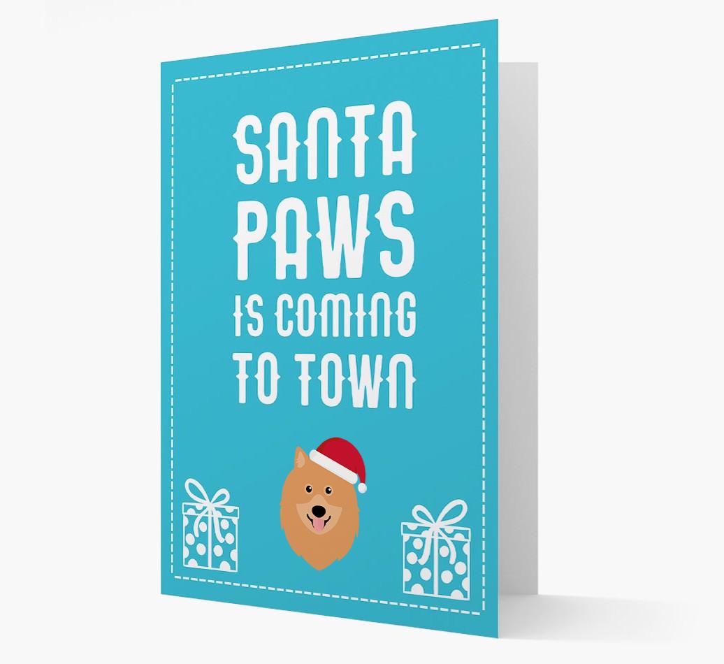 'Santa Paws is coming to town' Card with your {breedFullName} Christmas Icon
