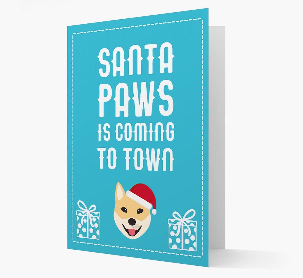 'Santa Paws is coming to town' Card with your {breedFullName} Christmas Icon