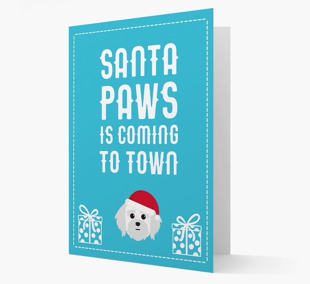 'Santa Paws is coming to town' Card with your {breedFullName} Christmas Icon