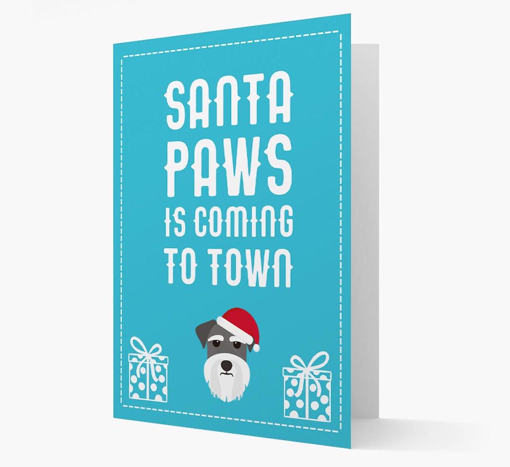 'Santa Paws is coming to town' Card with your {breedFullName} Christmas Icon