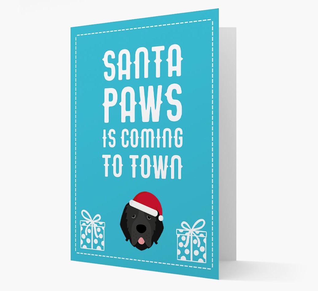 'Santa Paws is coming to town' Card with your {breedFullName} Christmas Icon