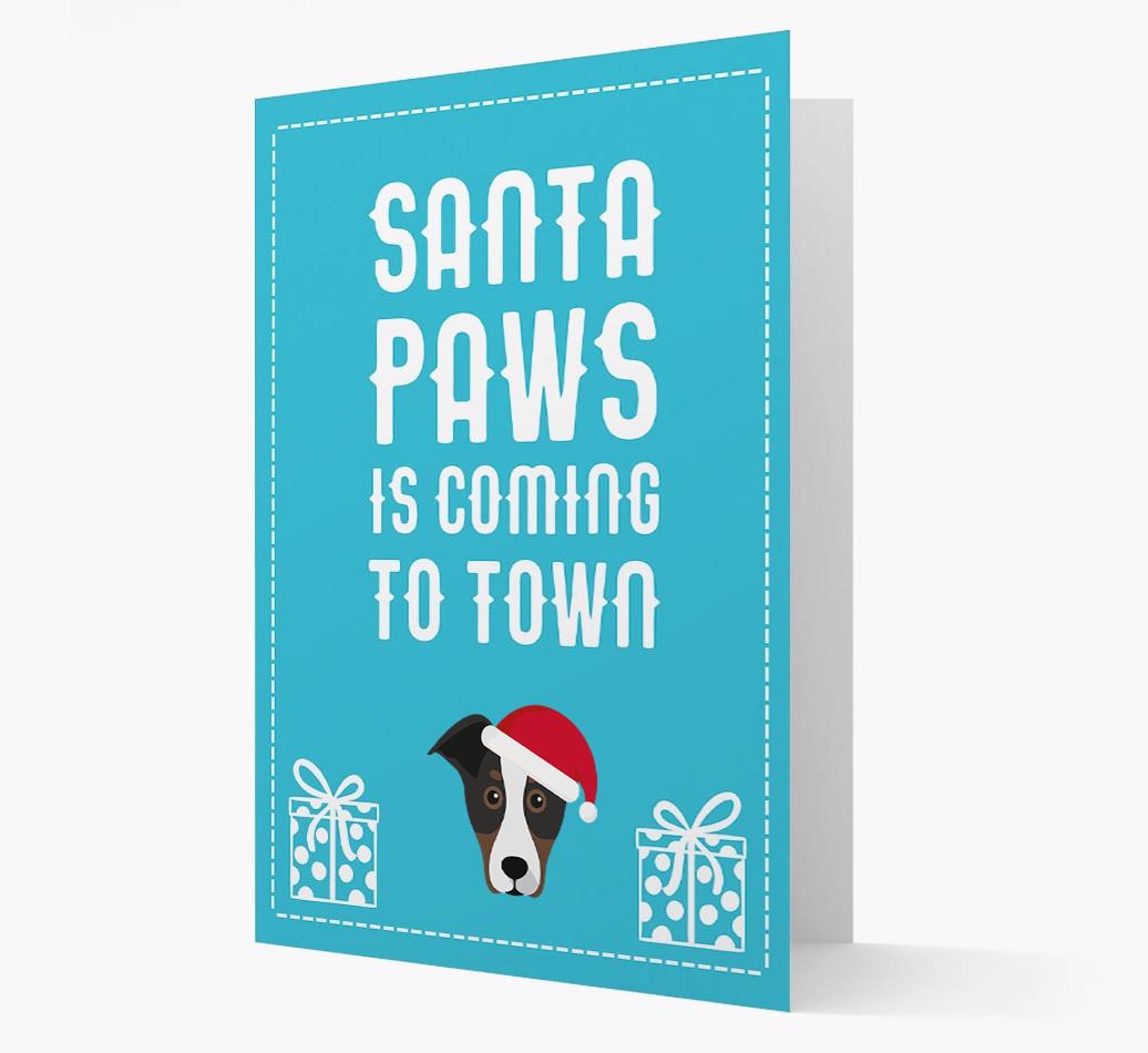 'Santa Paws is coming to town' Card with your {breedFullName} Christmas Icon