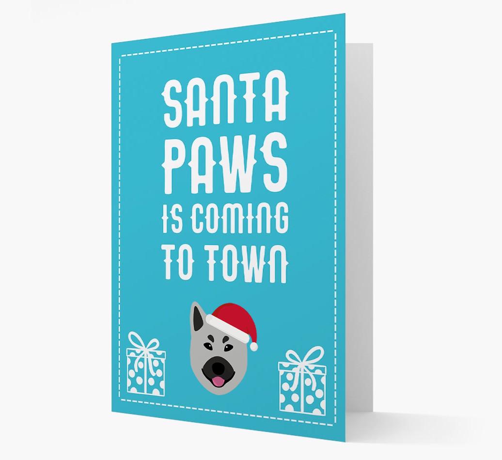 'Santa Paws is coming to town' Card with your {breedFullName} Christmas Icon