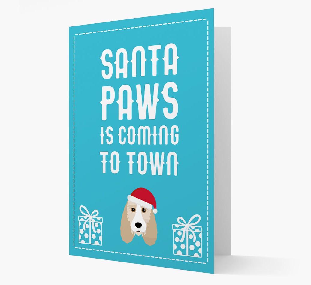 'Santa Paws is coming to town' Card with your {breedFullName} Christmas Icon