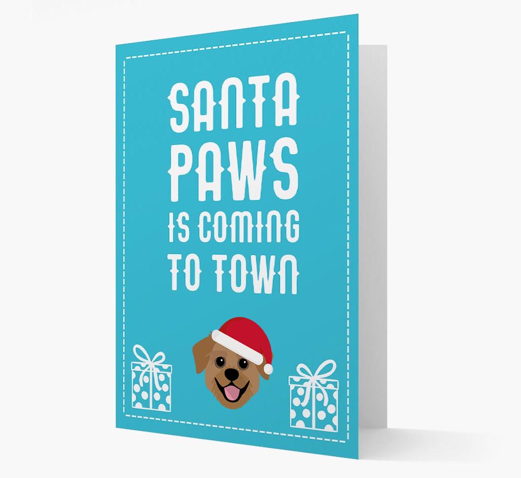 'Santa Paws is coming to town' Card with your {breedFullName} Christmas Icon