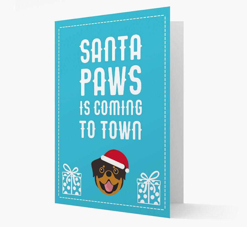 'Santa Paws is coming to town' Card with your {breedFullName} Christmas Icon