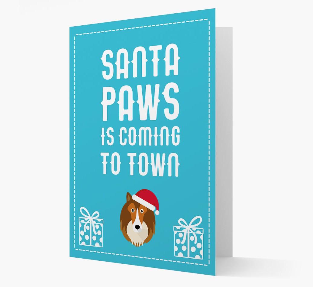 'Santa Paws is coming to town' Card with your {breedFullName} Christmas Icon