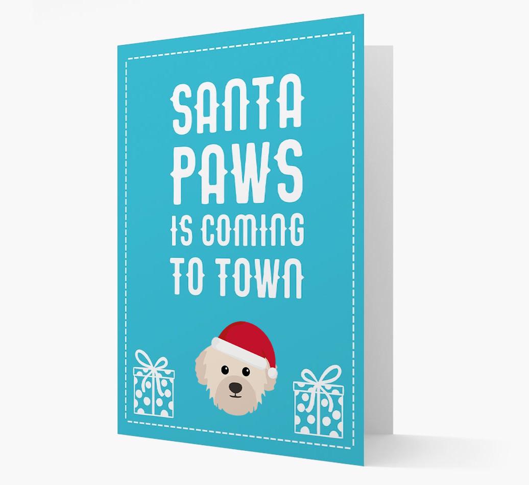 'Santa Paws is coming to town' Card with your {breedFullName} Christmas Icon