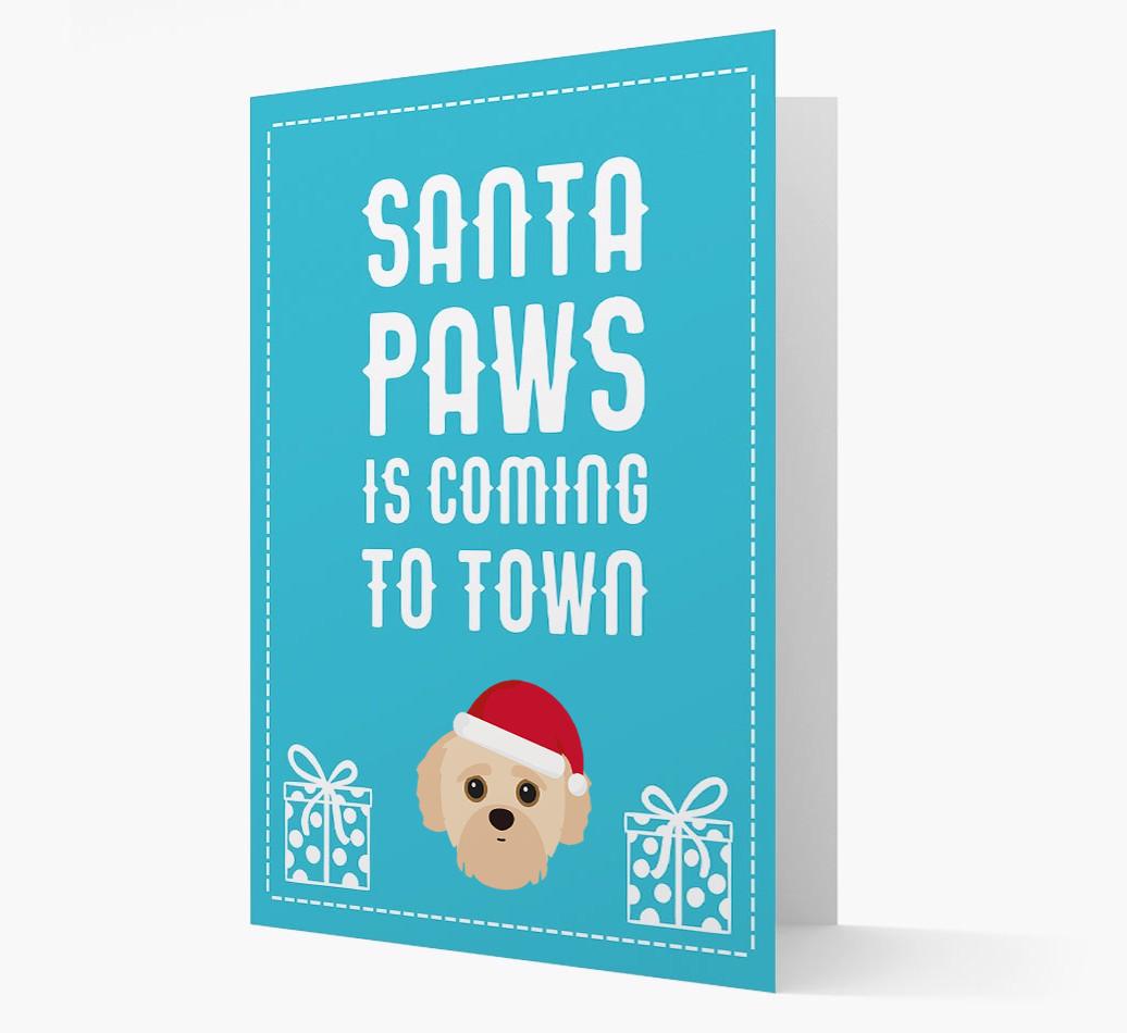 'Santa Paws is coming to town' Card with your {breedFullName} Christmas Icon