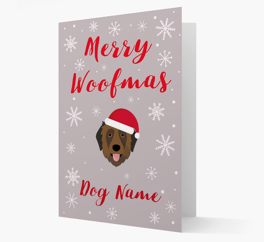 'Merry Woofmas {dogsName}' Card with your {breedFullName} Christmas Icon
