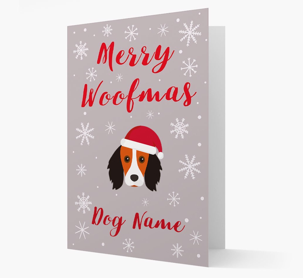 'Merry Woofmas {dogsName}' Card with your {breedFullName} Christmas Icon