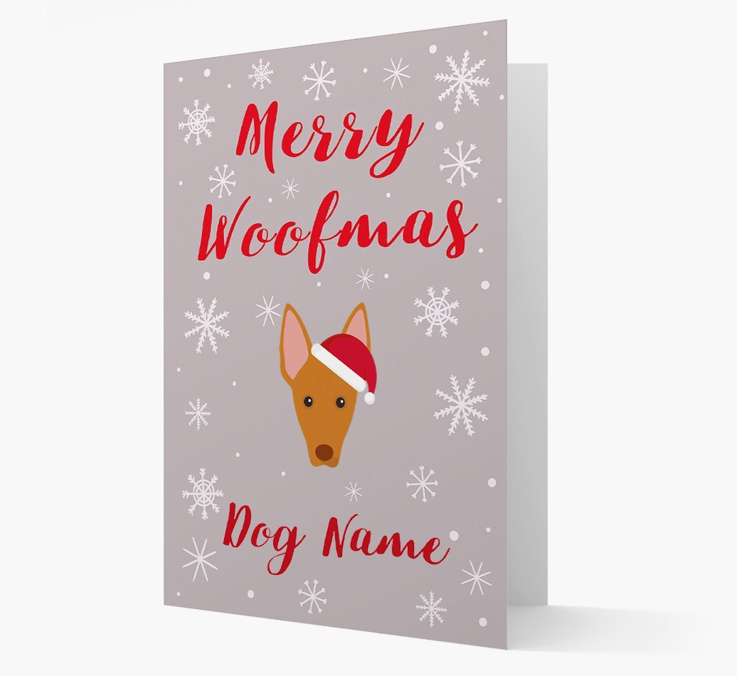 'Merry Woofmas {dogsName}' Card with your {breedFullName} Christmas Icon