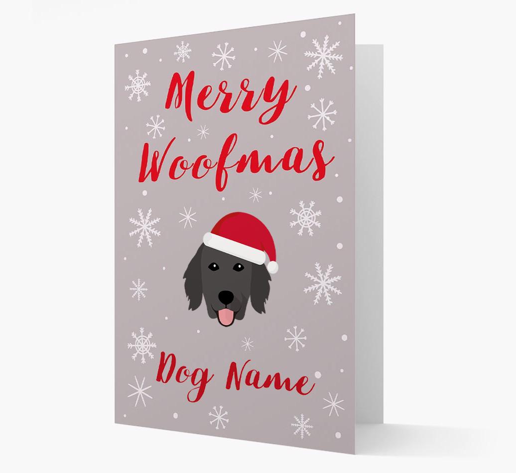 'Merry Woofmas {dogsName}' Card with your {breedFullName} Christmas Icon