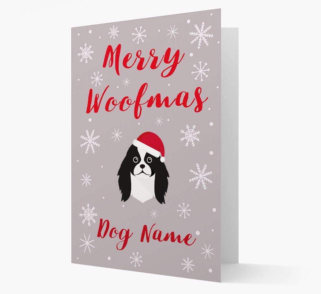 'Merry Woofmas {dogsName}' Card with your {breedFullName} Christmas Icon