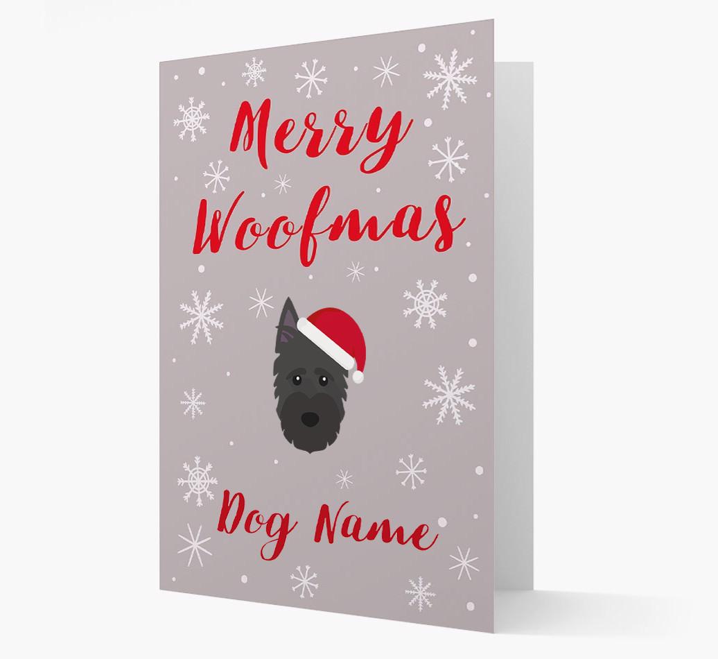 'Merry Woofmas {dogsName}' Card with your {breedFullName} Christmas Icon