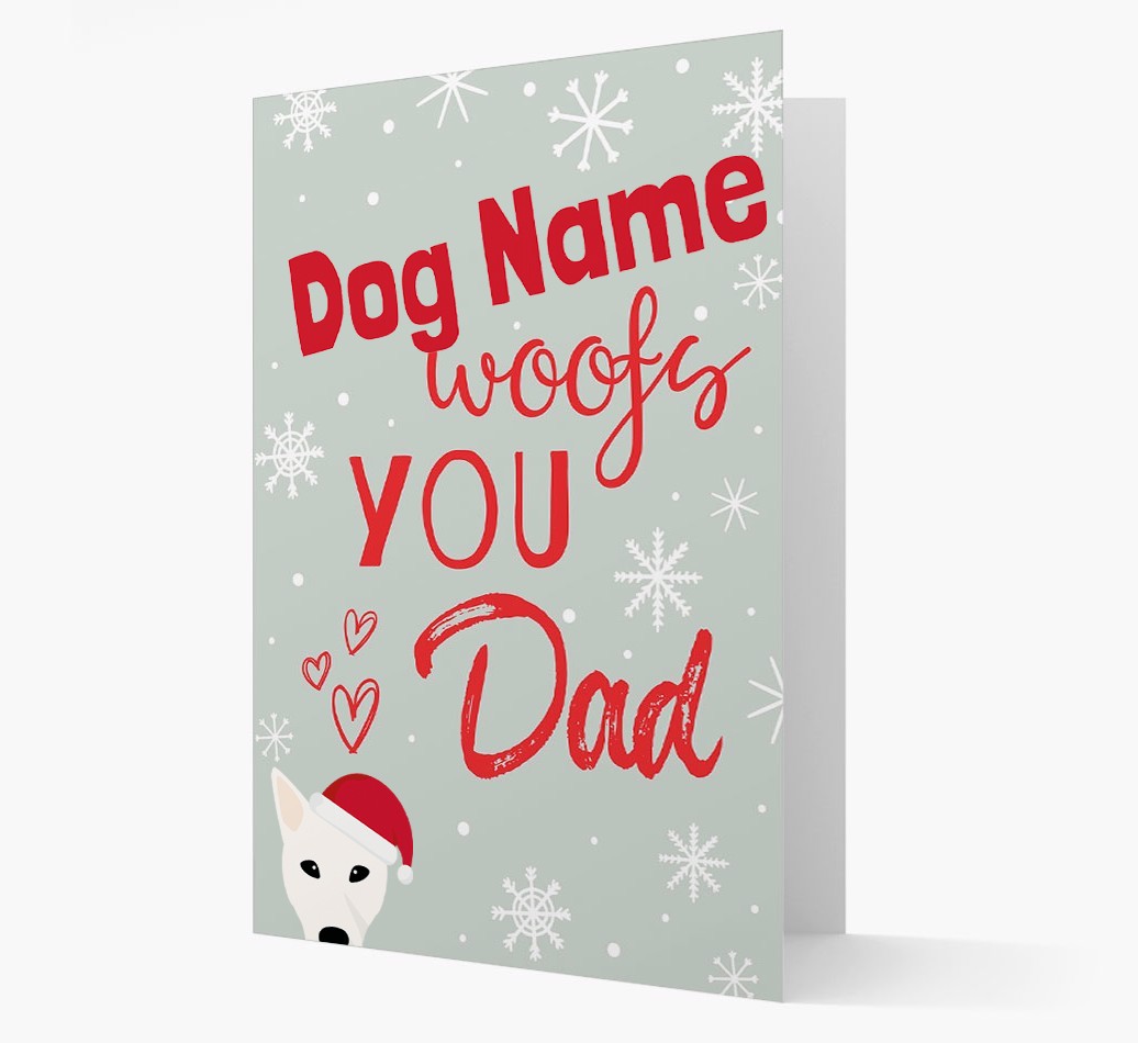 'I Woof You Dad' Card with your {breedFullName} Christmas Icon