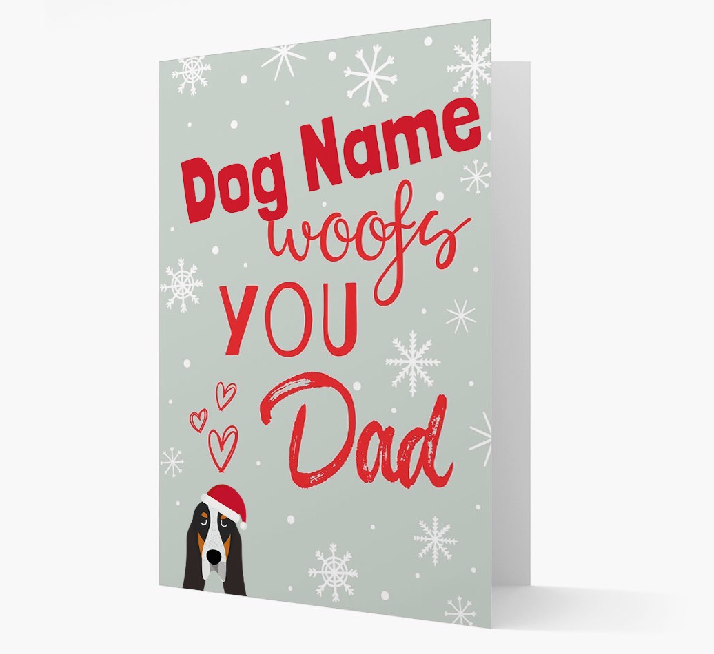 'I Woof You Dad' Card with your {breedFullName} Christmas Icon