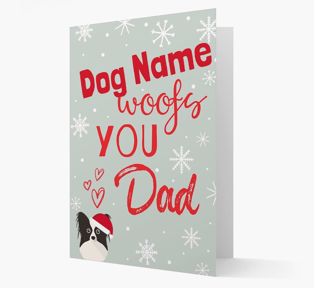 'I Woof You Dad' Card with your {breedFullName} Christmas Icon