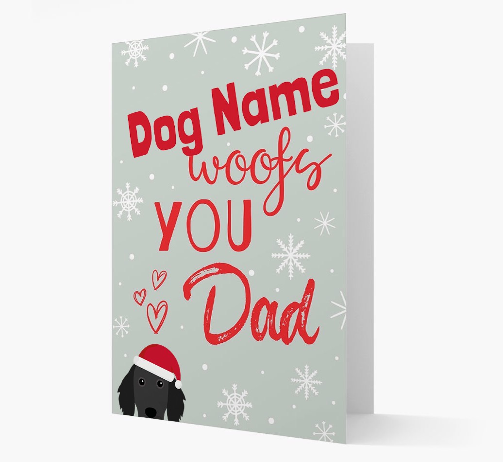 'I Woof You Dad' Card with your {breedFullName} Christmas Icon