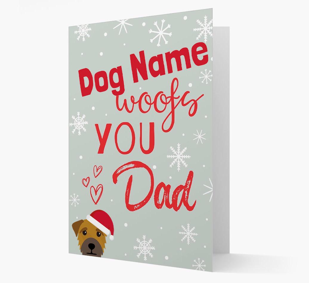 'I Woof You Dad' Card with your {breedFullName} Christmas Icon