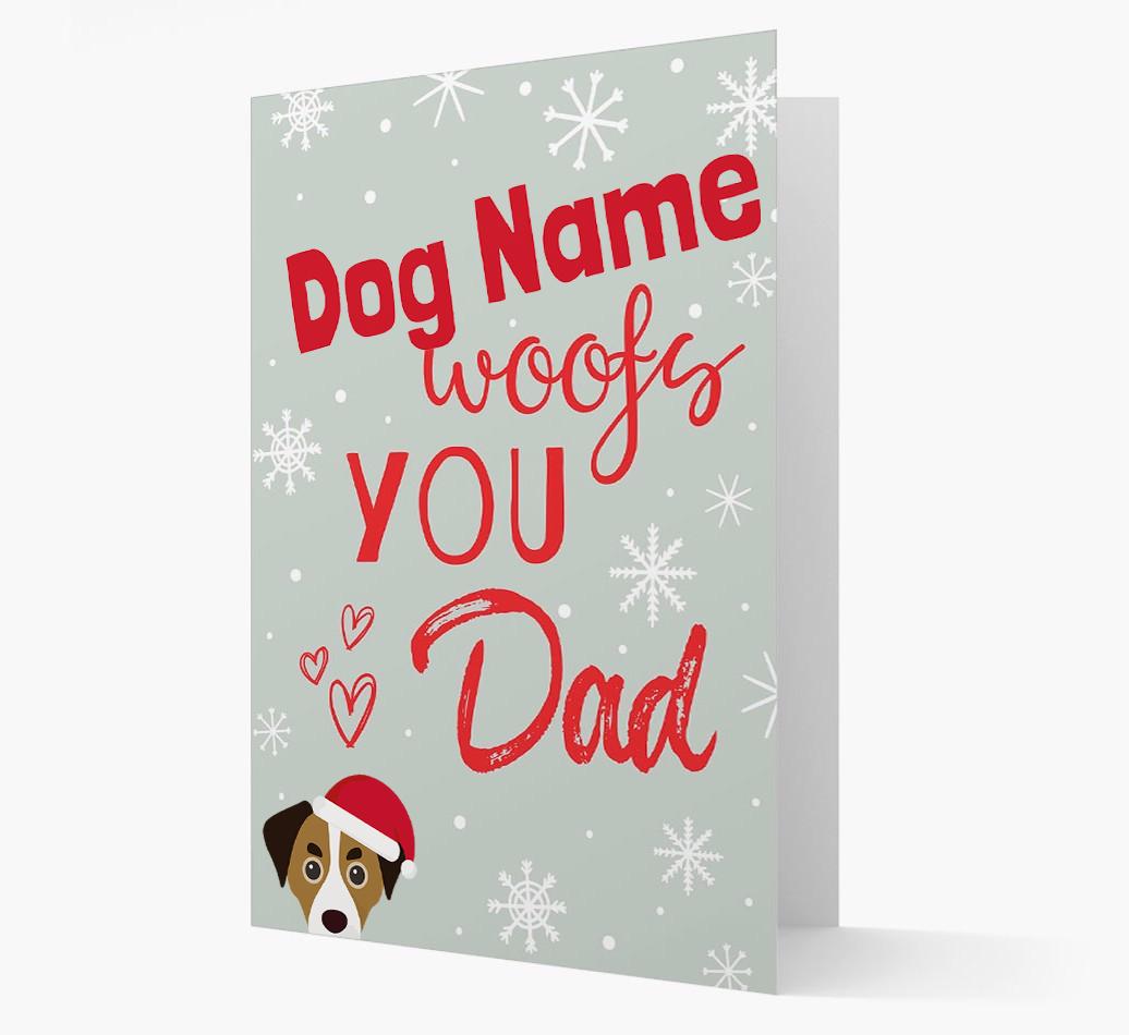 'I Woof You Dad' Card with your {breedFullName} Christmas Icon