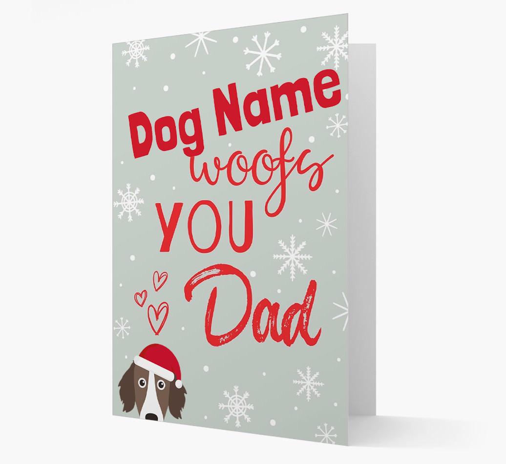 'I Woof You Dad' Card with your {breedFullName} Christmas Icon