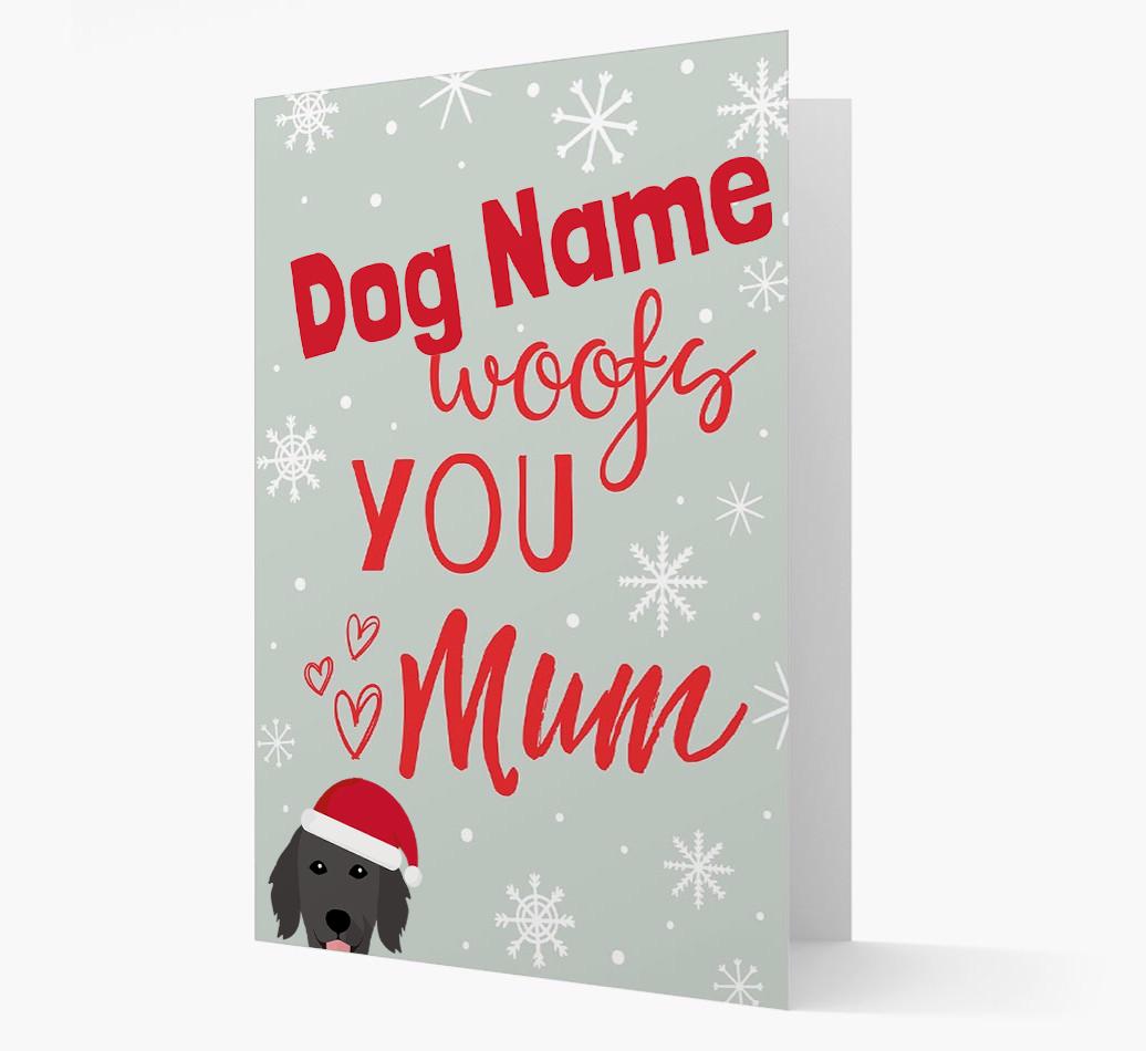 'I Woof You Mum' Card with your {breedFullName} Christmas Icon