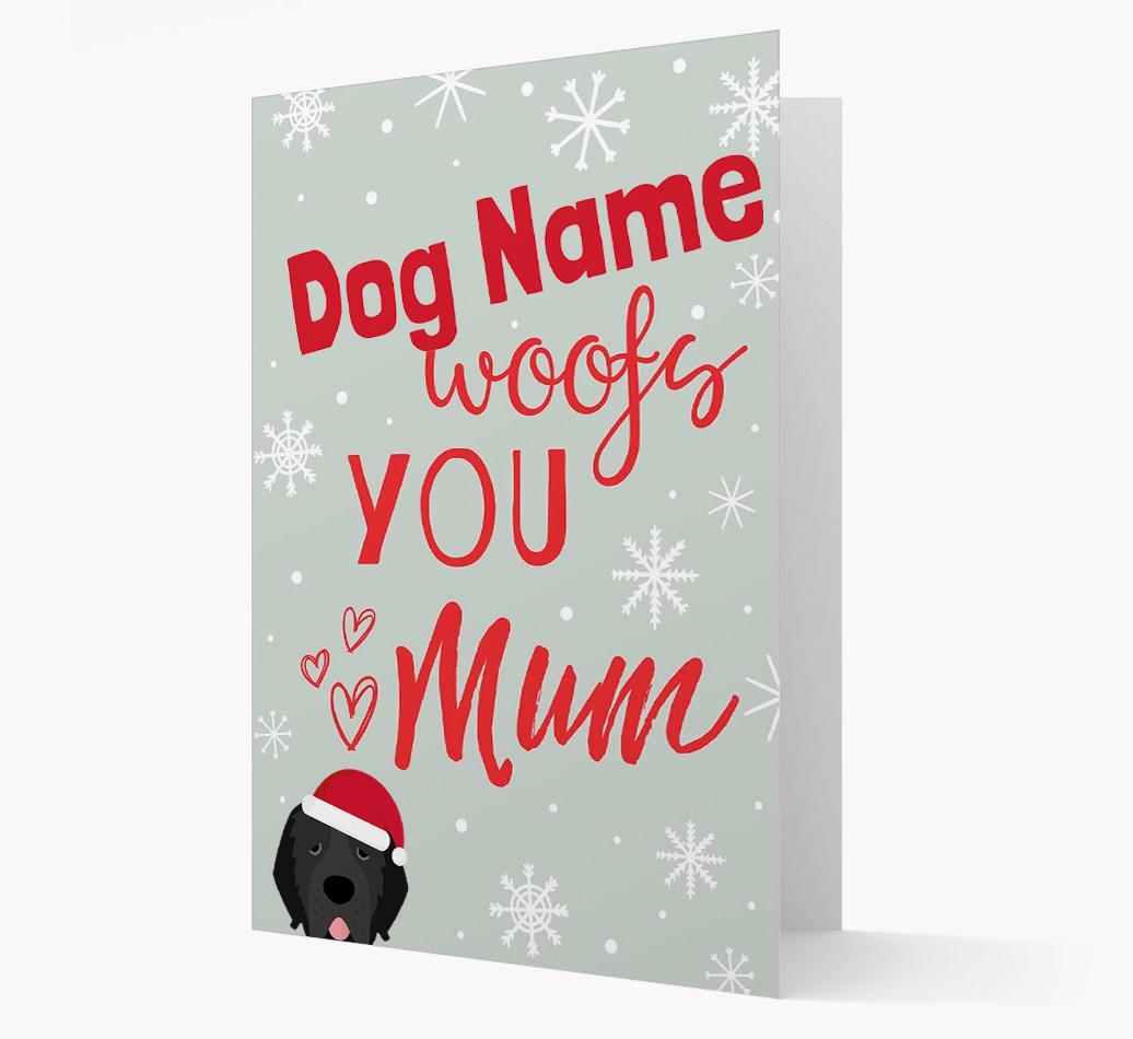 'I Woof You Mum' Card with your {breedFullName} Christmas Icon