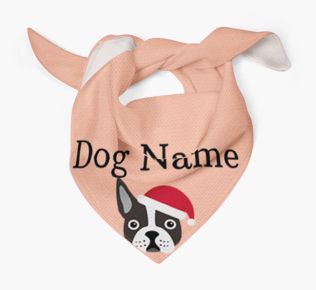 Peeking Christmas Icon: Personalized {breedFullName} Bandana