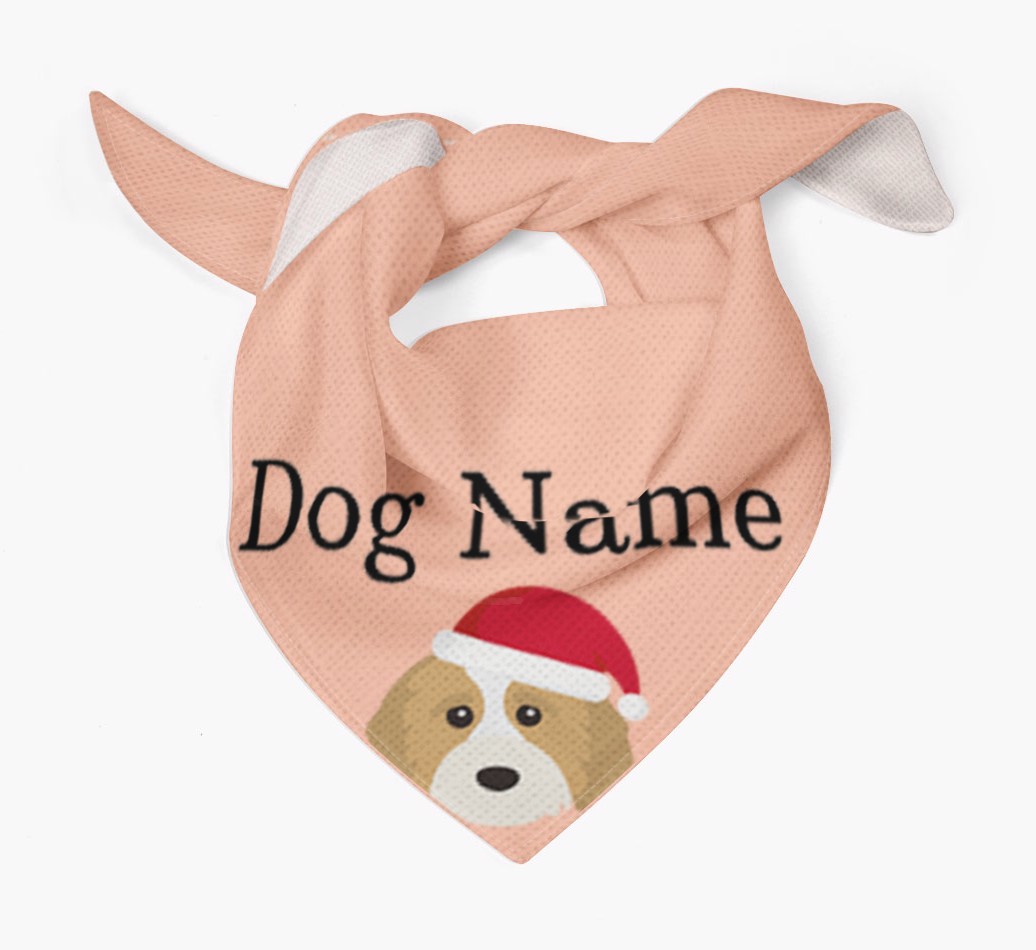 Peeking Christmas Icon: Personalized {breedFullName} Bandana