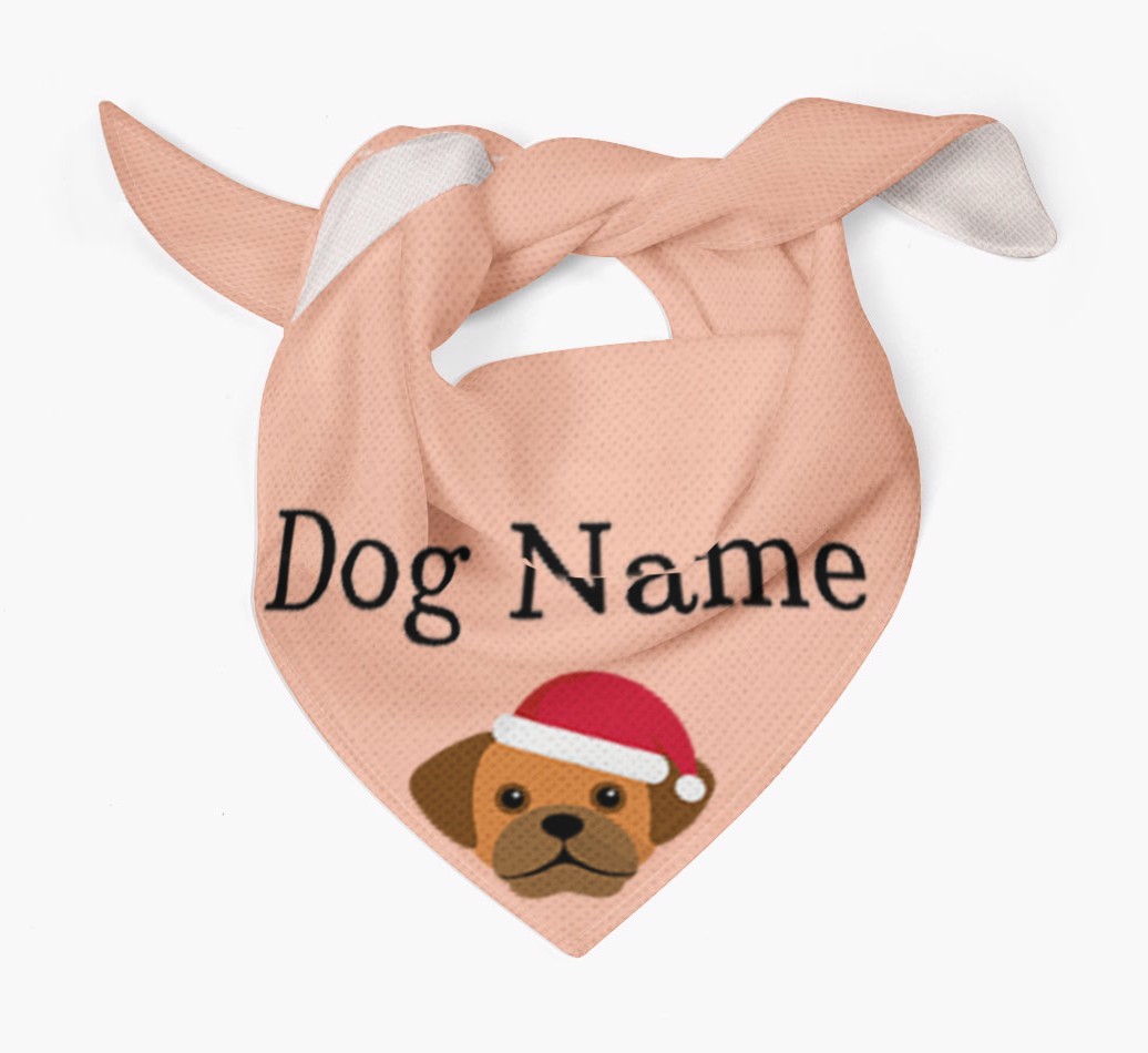 Peeking Christmas Icon: Personalized {breedFullName} Bandana
