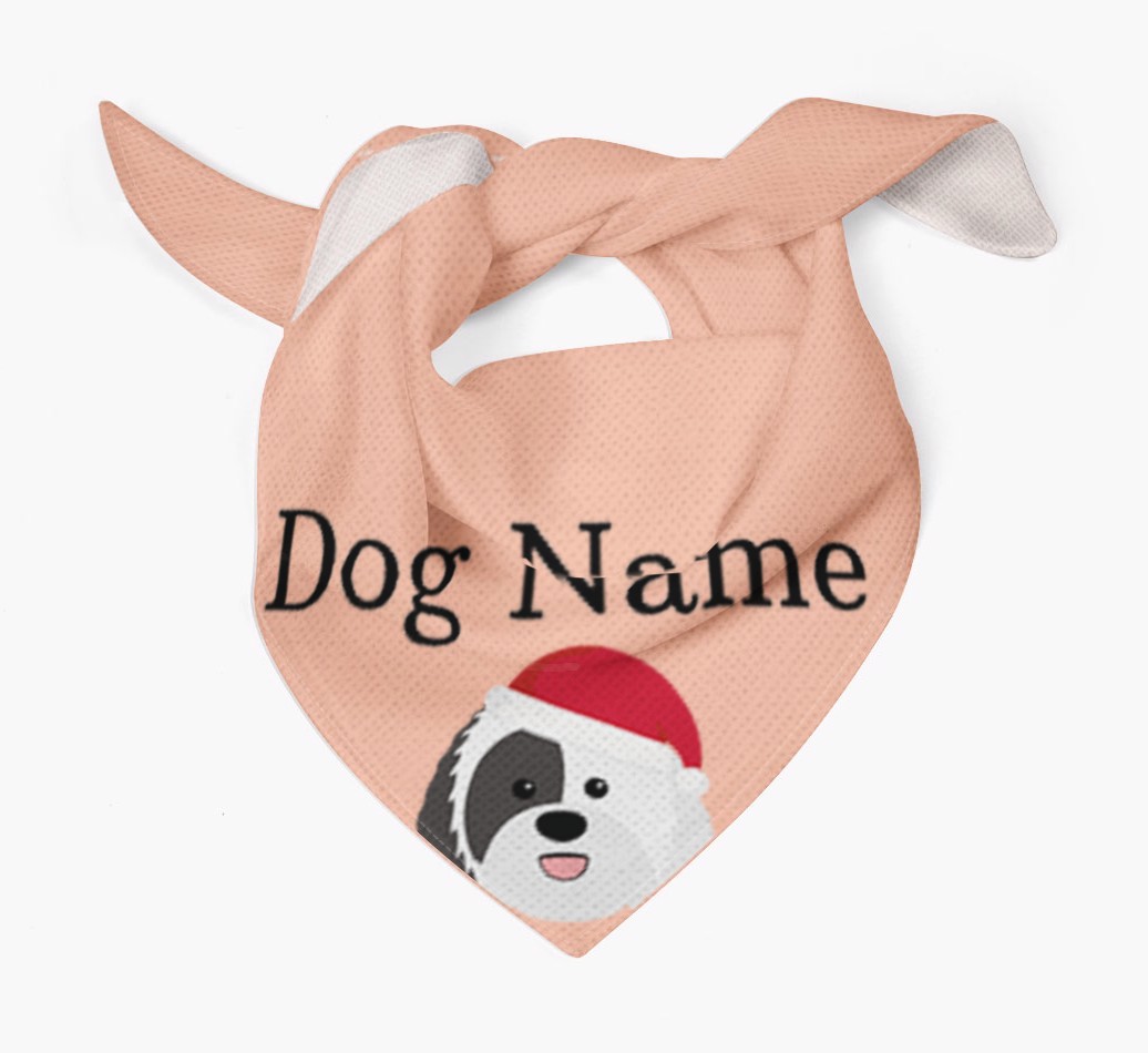 Peeking Christmas Icon: Personalized {breedFullName} Bandana