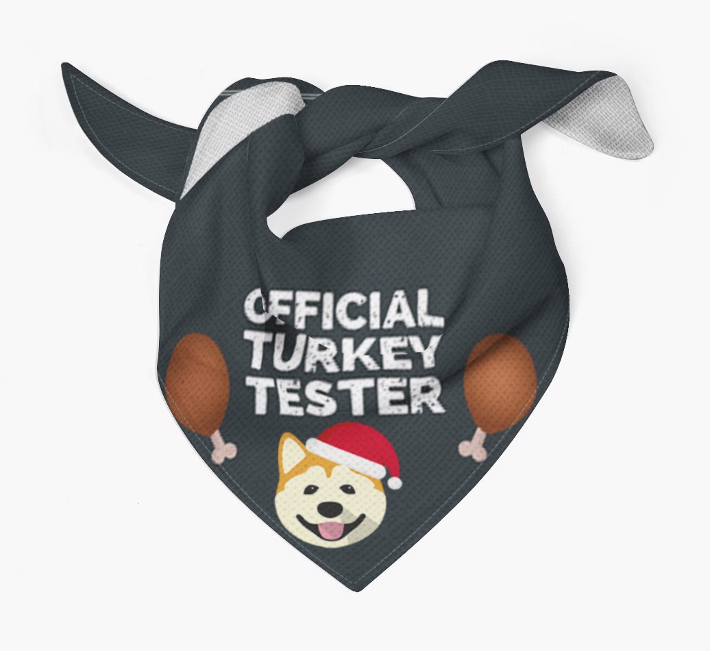 Official Turkey Tester : Personalised {breedFullName} Christmas Bandana