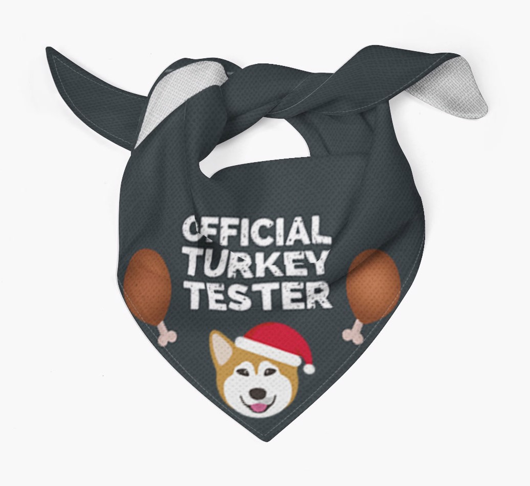 Official Turkey Tester : Personalized {breedFullName} Christmas Bandana