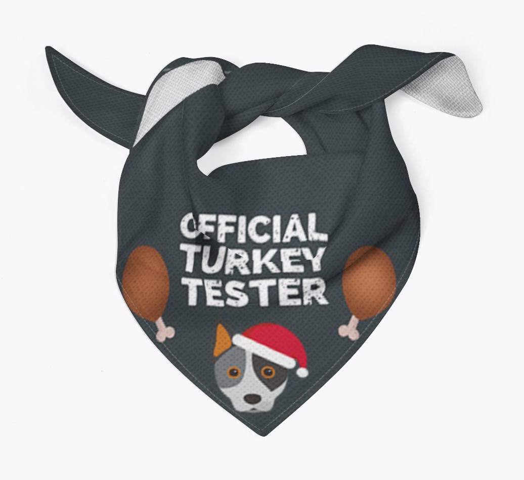 Official Turkey Tester : Personalized {breedFullName} Christmas Bandana
