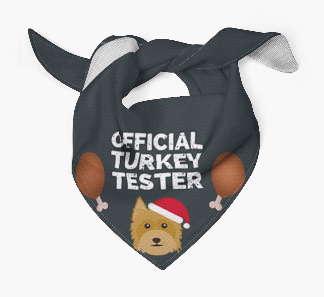 Official Turkey Tester : Personalized {breedFullName} Christmas Bandana