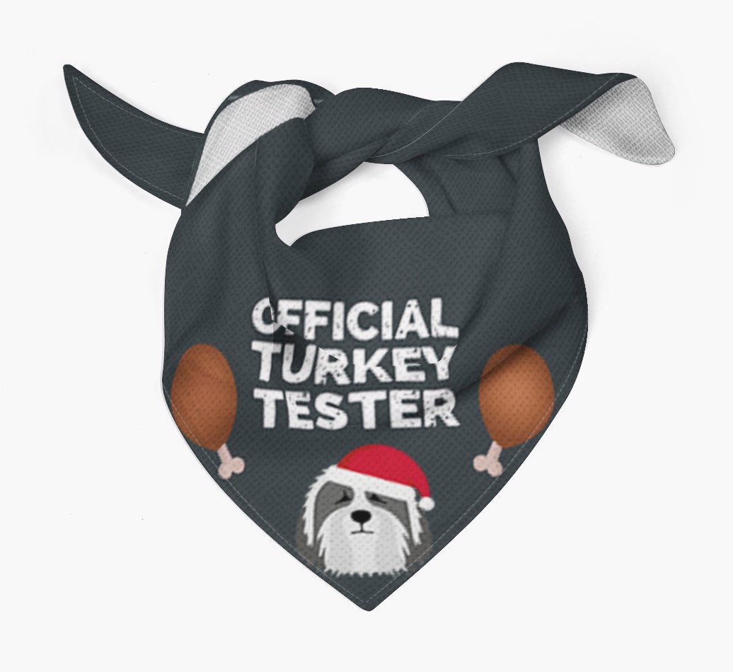 Official Turkey Tester : Personalized {breedFullName} Christmas Bandana