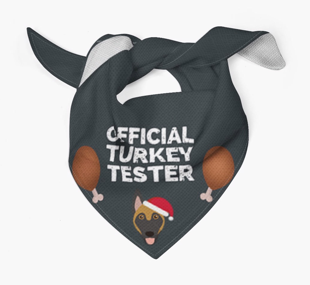 Official Turkey Tester : Personalized {breedFullName} Christmas Bandana