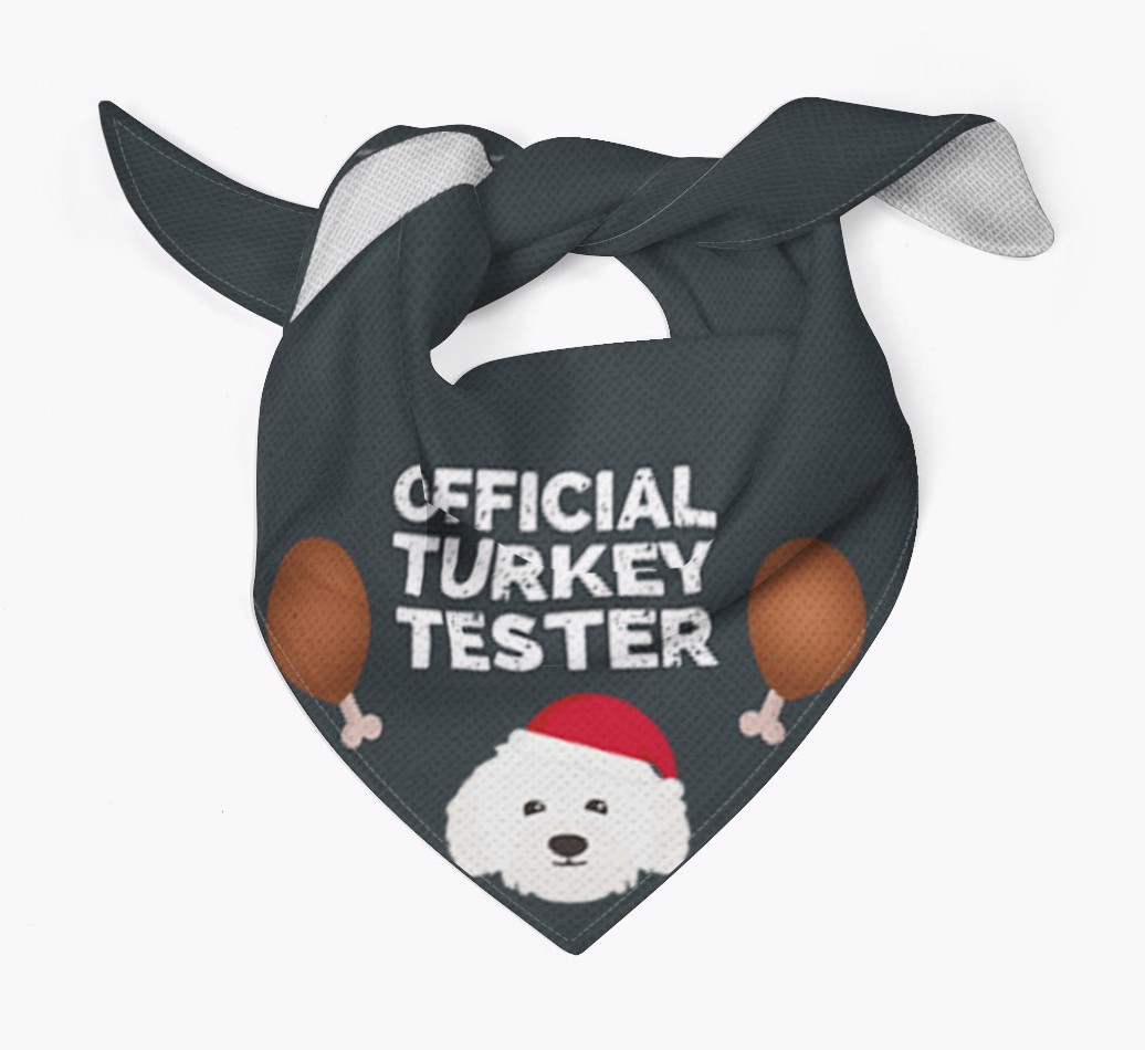 Official Turkey Tester : Personalised {breedFullName} Christmas Bandana